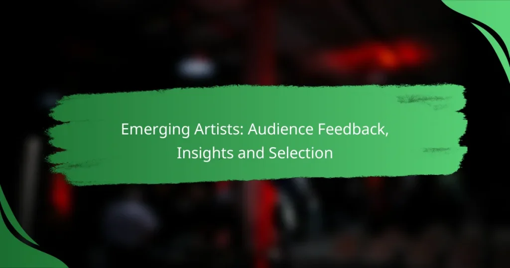 Emerging Artists: Audience Feedback, Insights and Selection