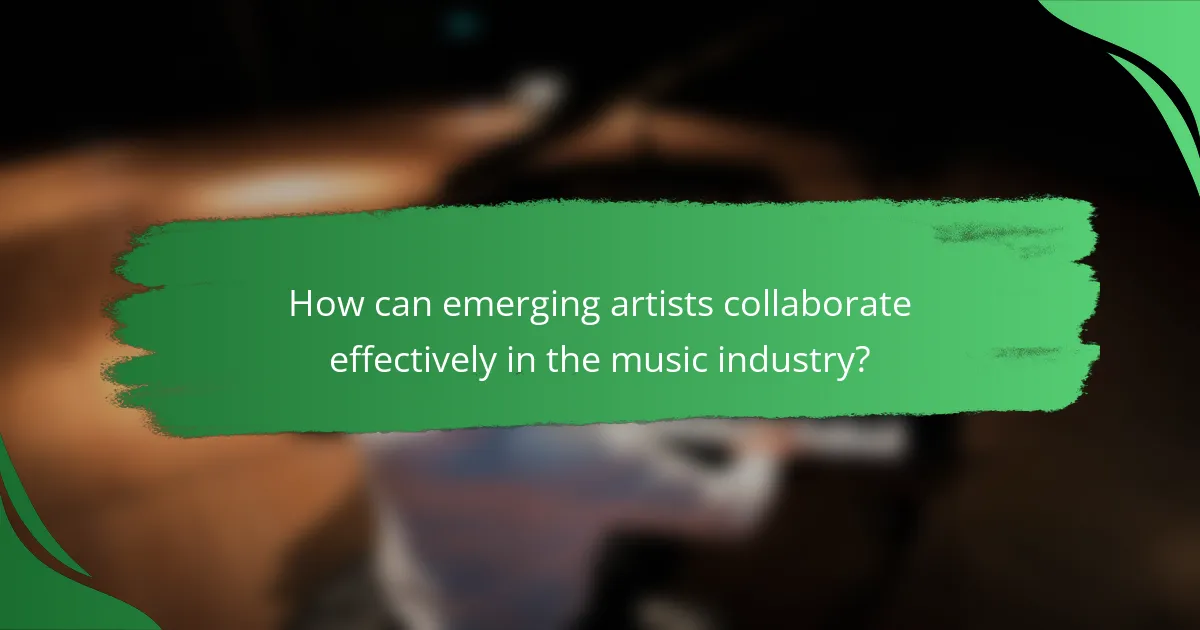 How can emerging artists collaborate effectively in the music industry?