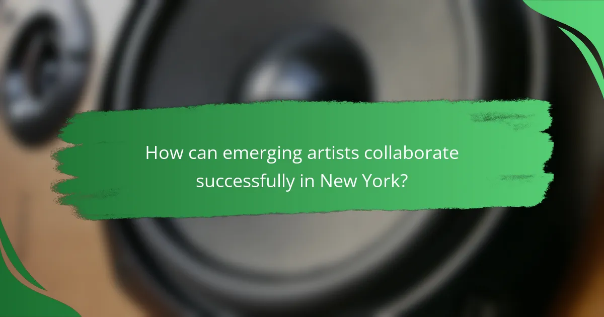 How can emerging artists collaborate successfully in New York?