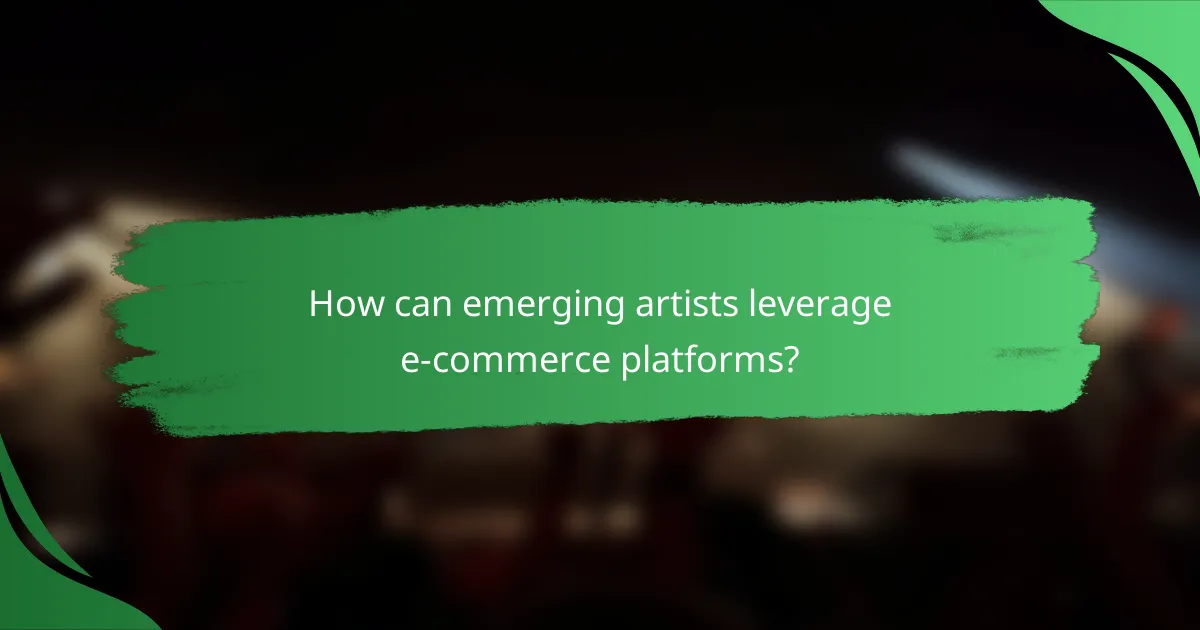 How can emerging artists leverage e-commerce platforms?