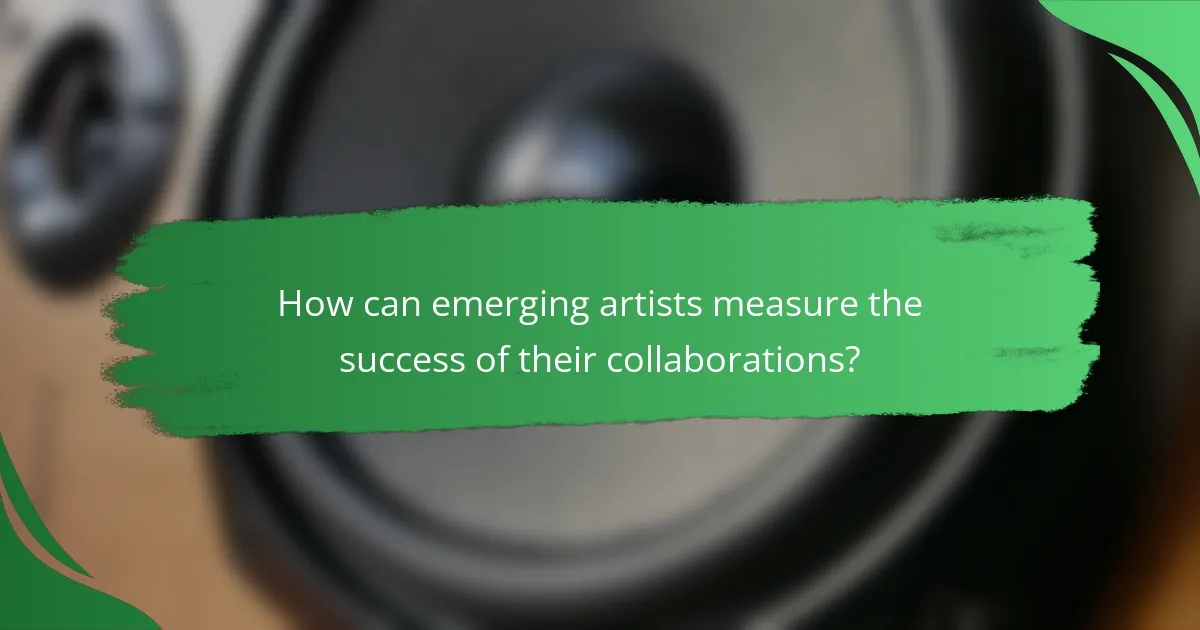 How can emerging artists measure the success of their collaborations?