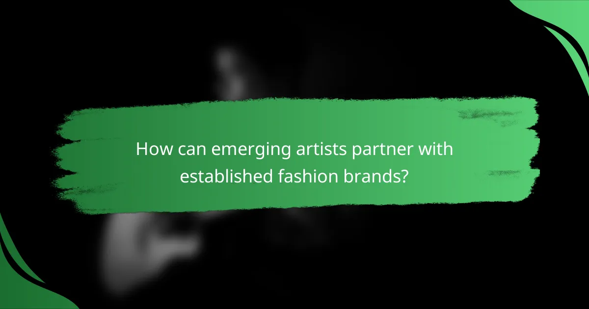 How can emerging artists partner with established fashion brands?