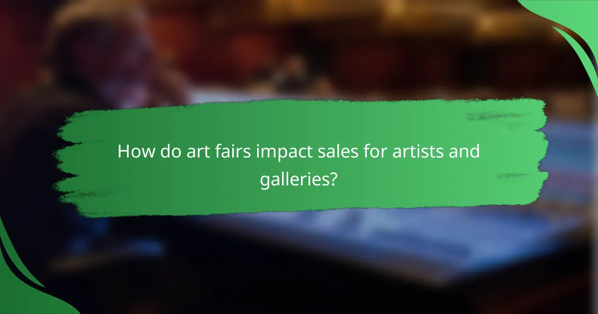 How do art fairs impact sales for artists and galleries?