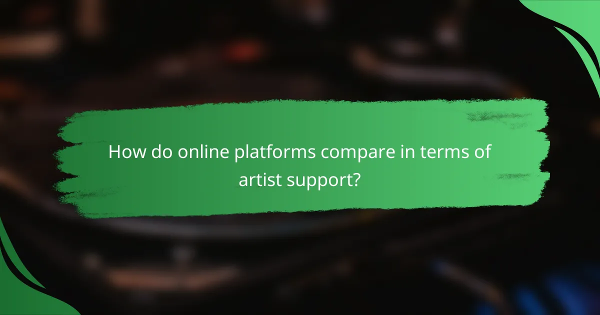 How do online platforms compare in terms of artist support?