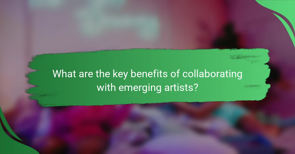 What are the key benefits of collaborating with emerging artists?