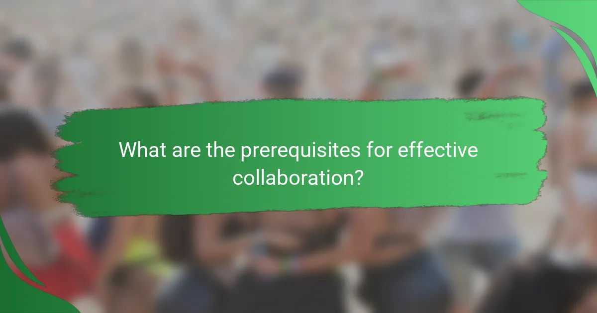What are the prerequisites for effective collaboration?