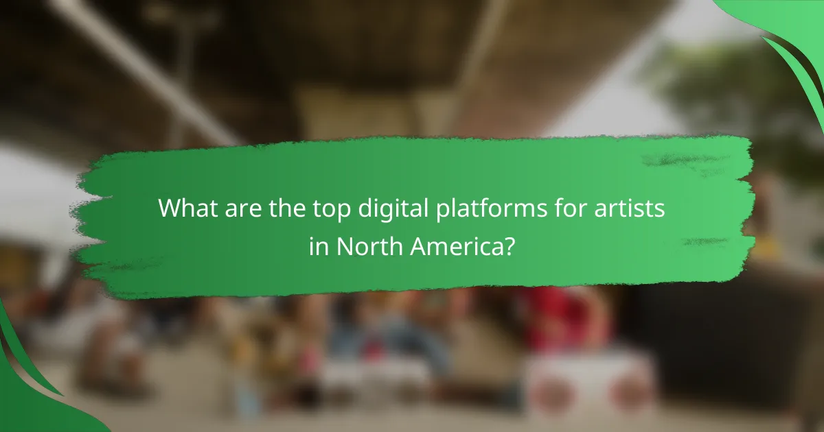 What are the top digital platforms for artists in North America?