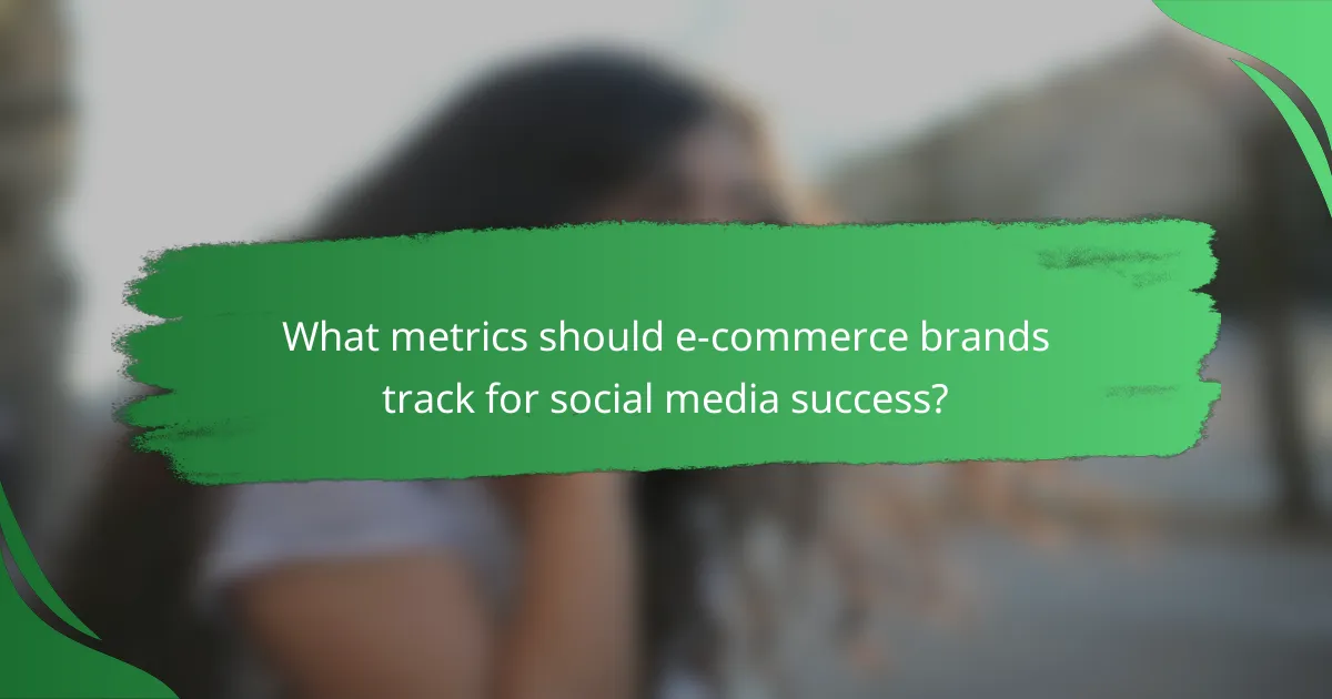 What metrics should e-commerce brands track for social media success?