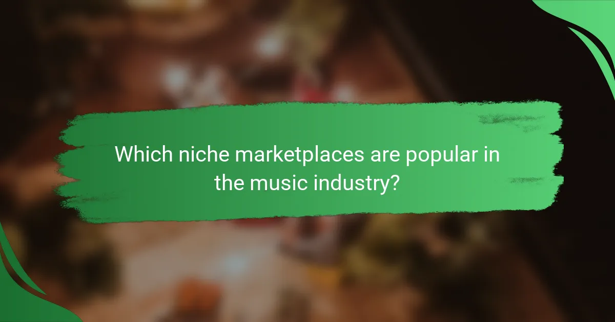 Which niche marketplaces are popular in the music industry?